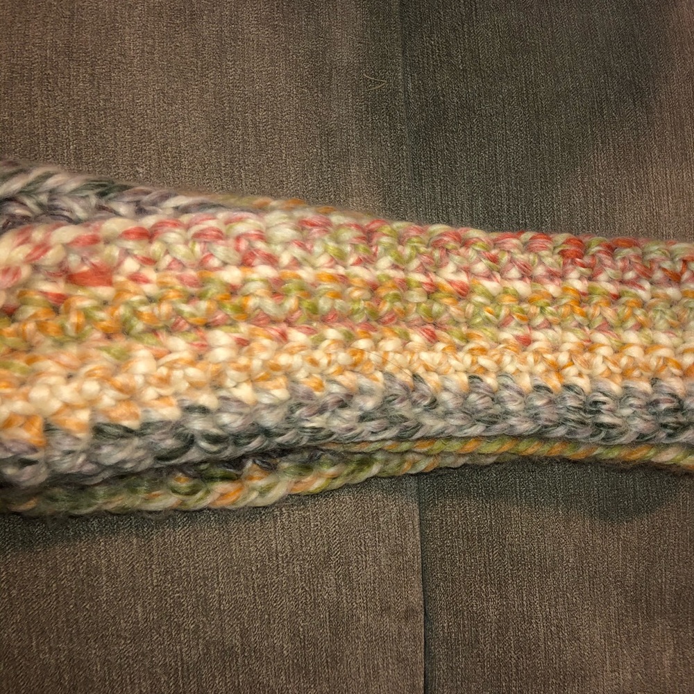 Multi color crochet scarf